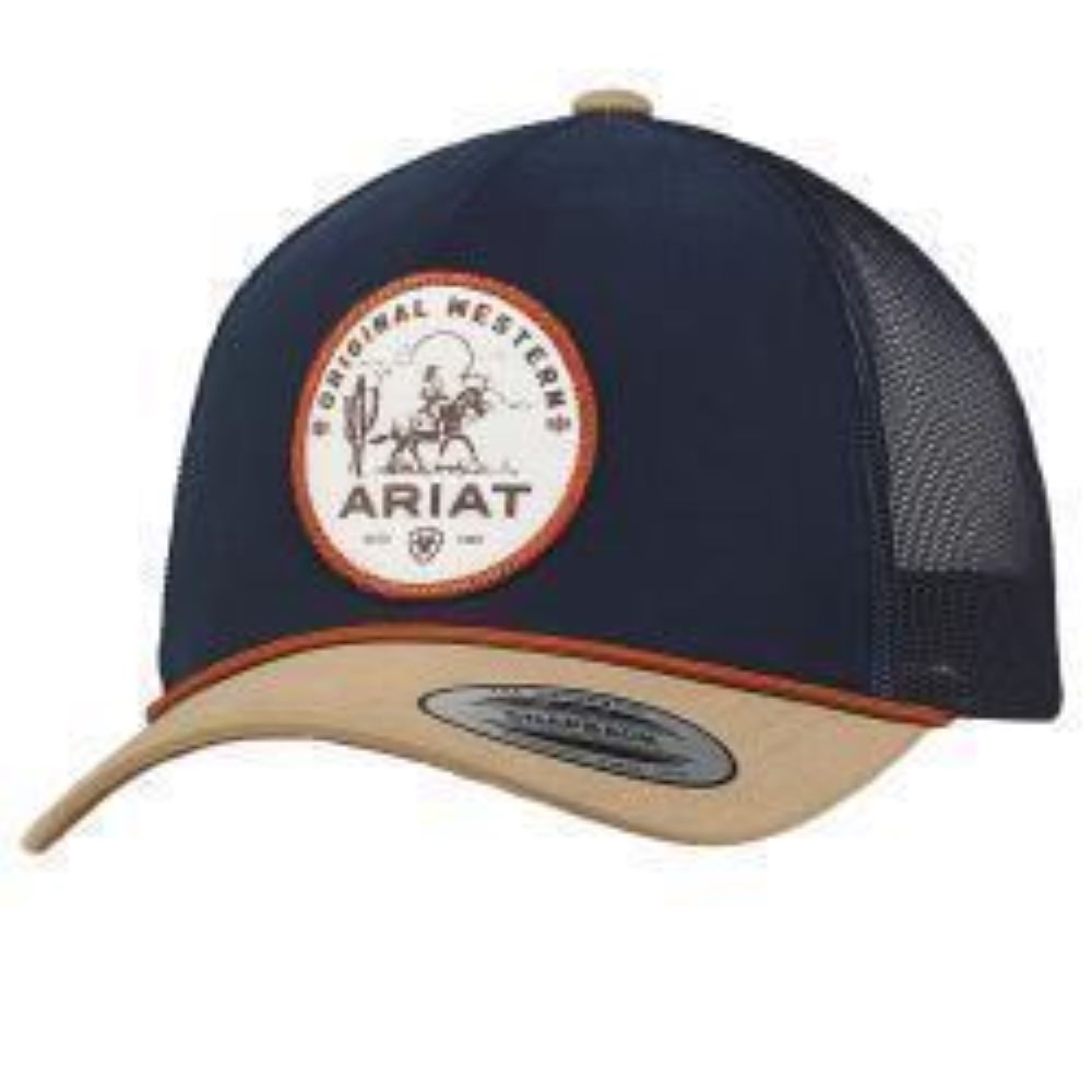 Men's Ariat Navy Ball Cap w/ Desert scene patch