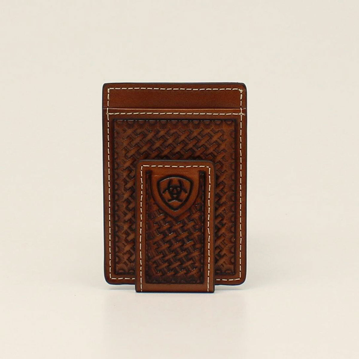 ARIAT MEN'S TAN BASKETWEAVE MONEY CLIP