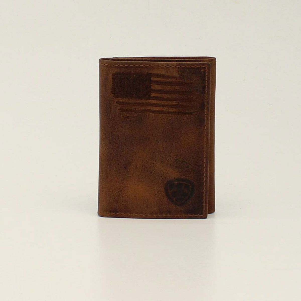 ARIAT TRI-FOLD WALLET w/ DISTRESSED USA FLAG