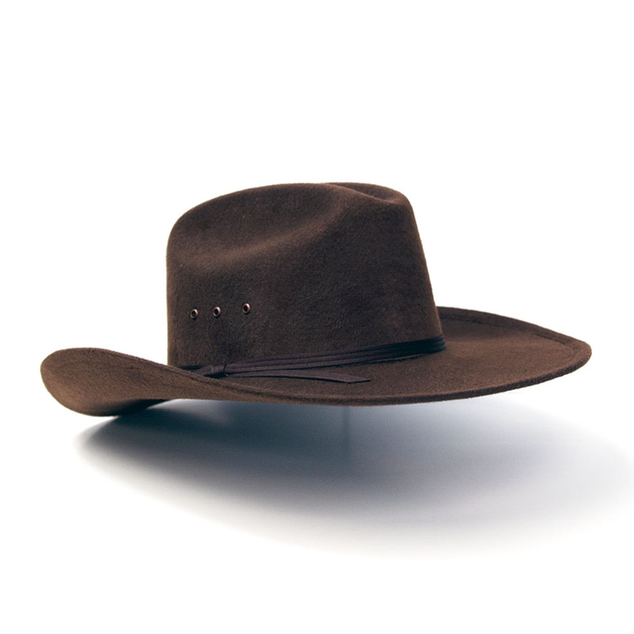 Brown Faux Felt Cattleman Cowboy Hat w/ Brown Hat Band