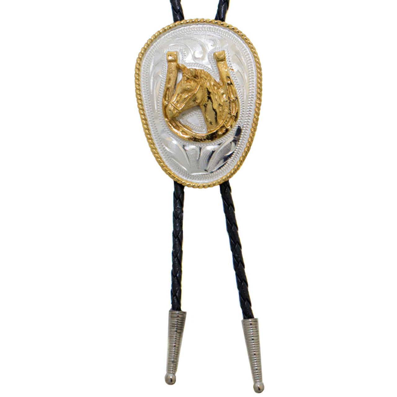 German Silver Horsehead Bolo Tie