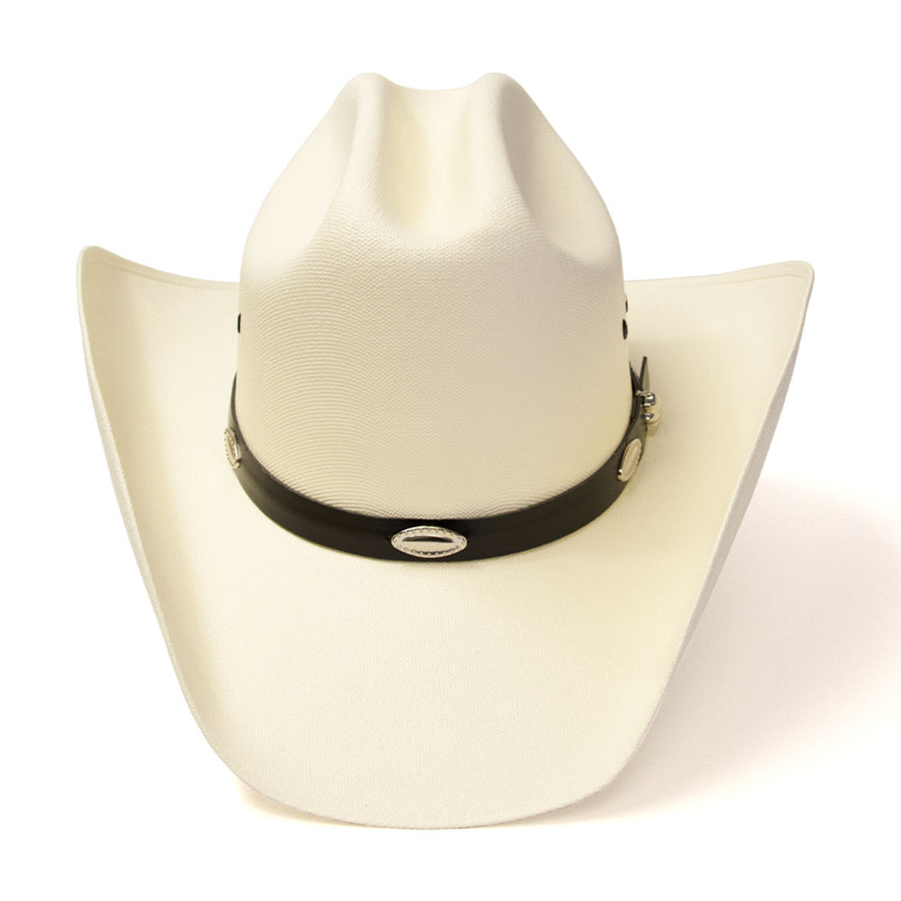 Adult IVORY CATTLEMAN STRAW COWBOY HAT Silver Concho
