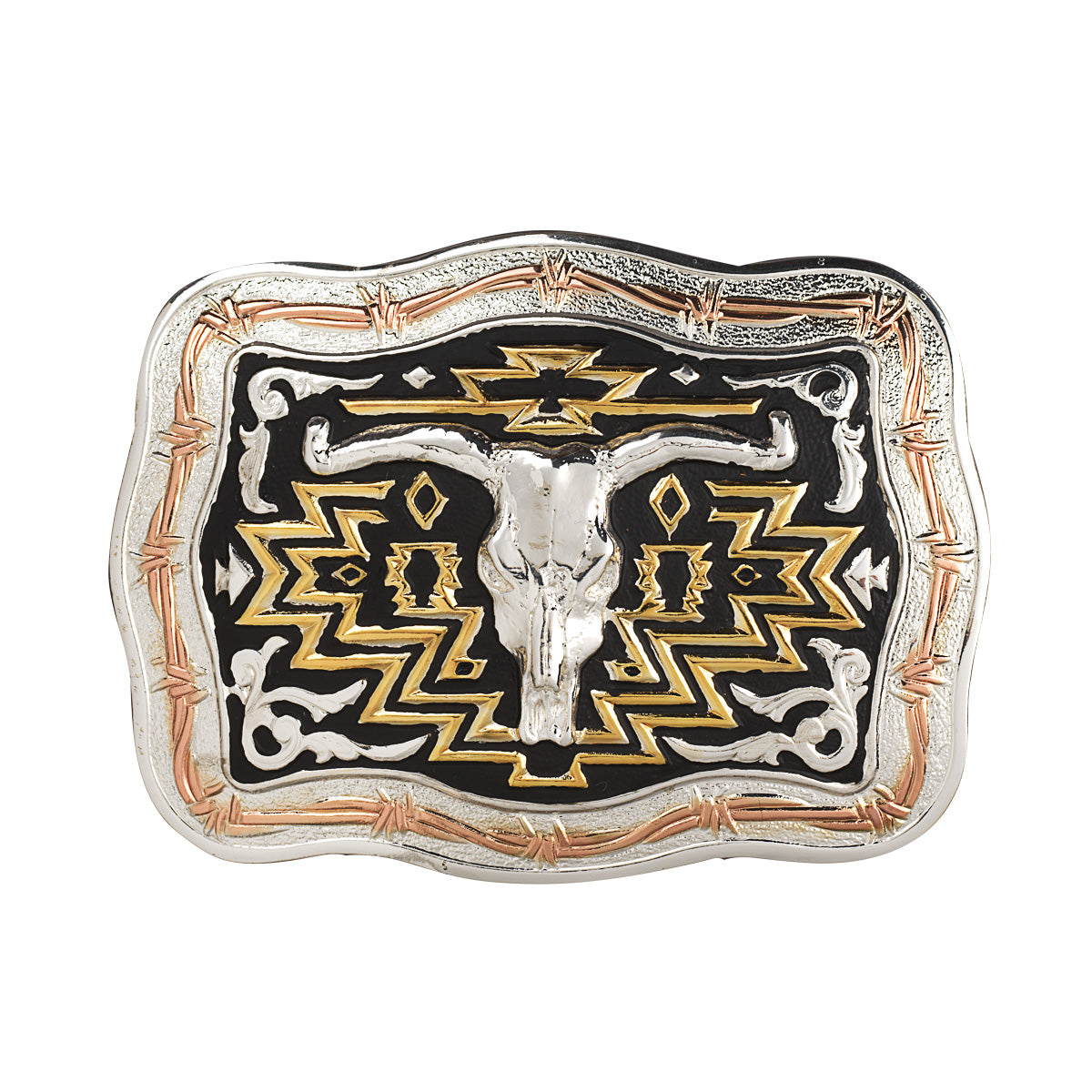 CRUMRINE LONGHORN SKULL BELT BUCKLE