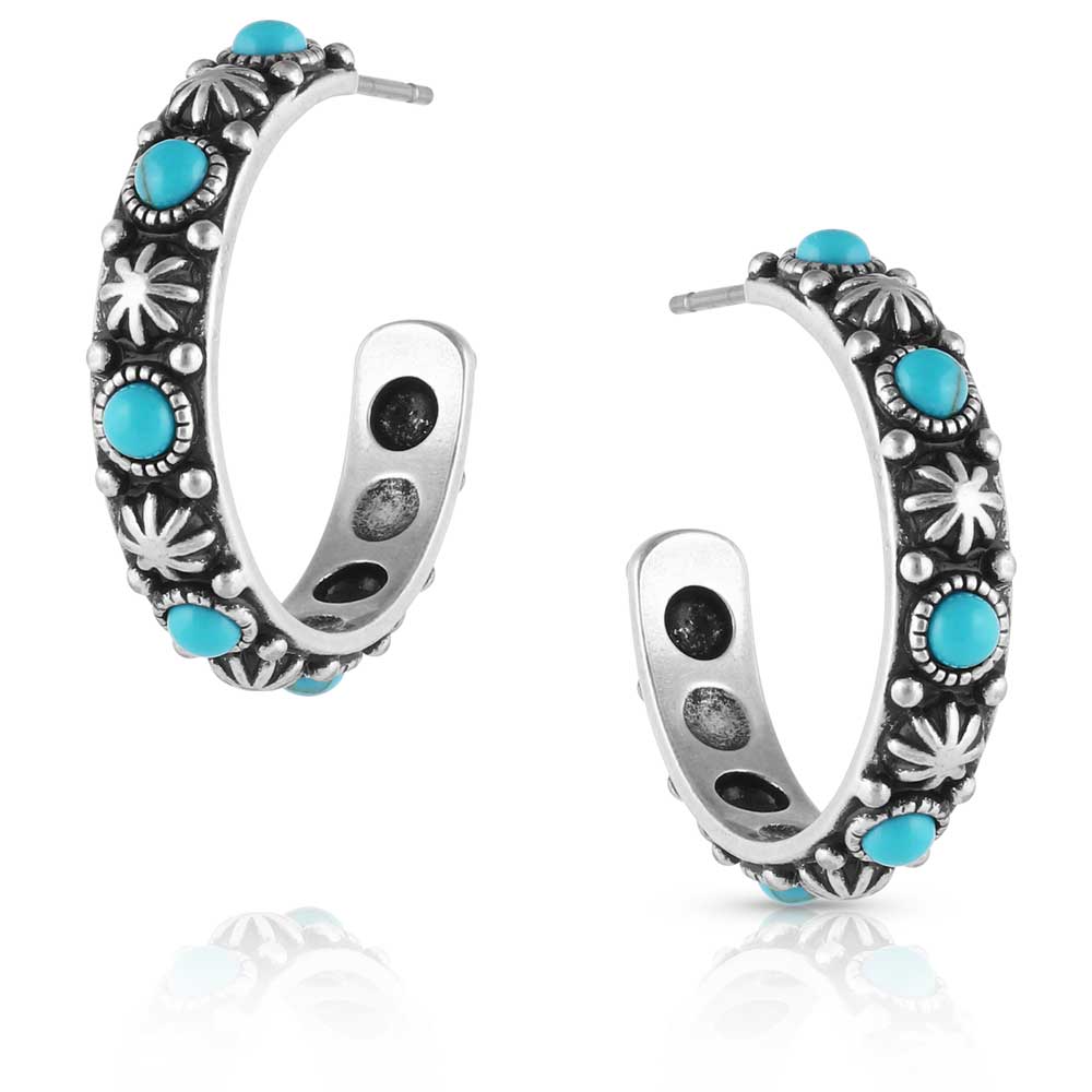 'Starlight Starbrite' Turquoise Hoop Earrings