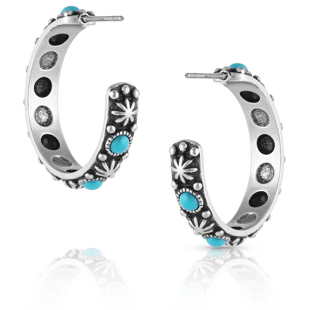 'Starlight Starbrite' Turquoise Hoop Earrings