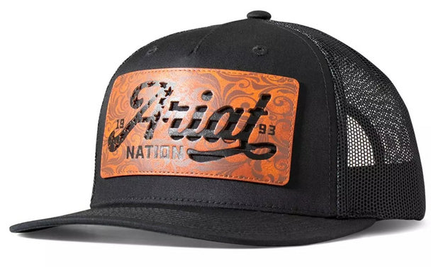 ARIAT FAUX LEATHER PATCH BLACK - HATS CAP