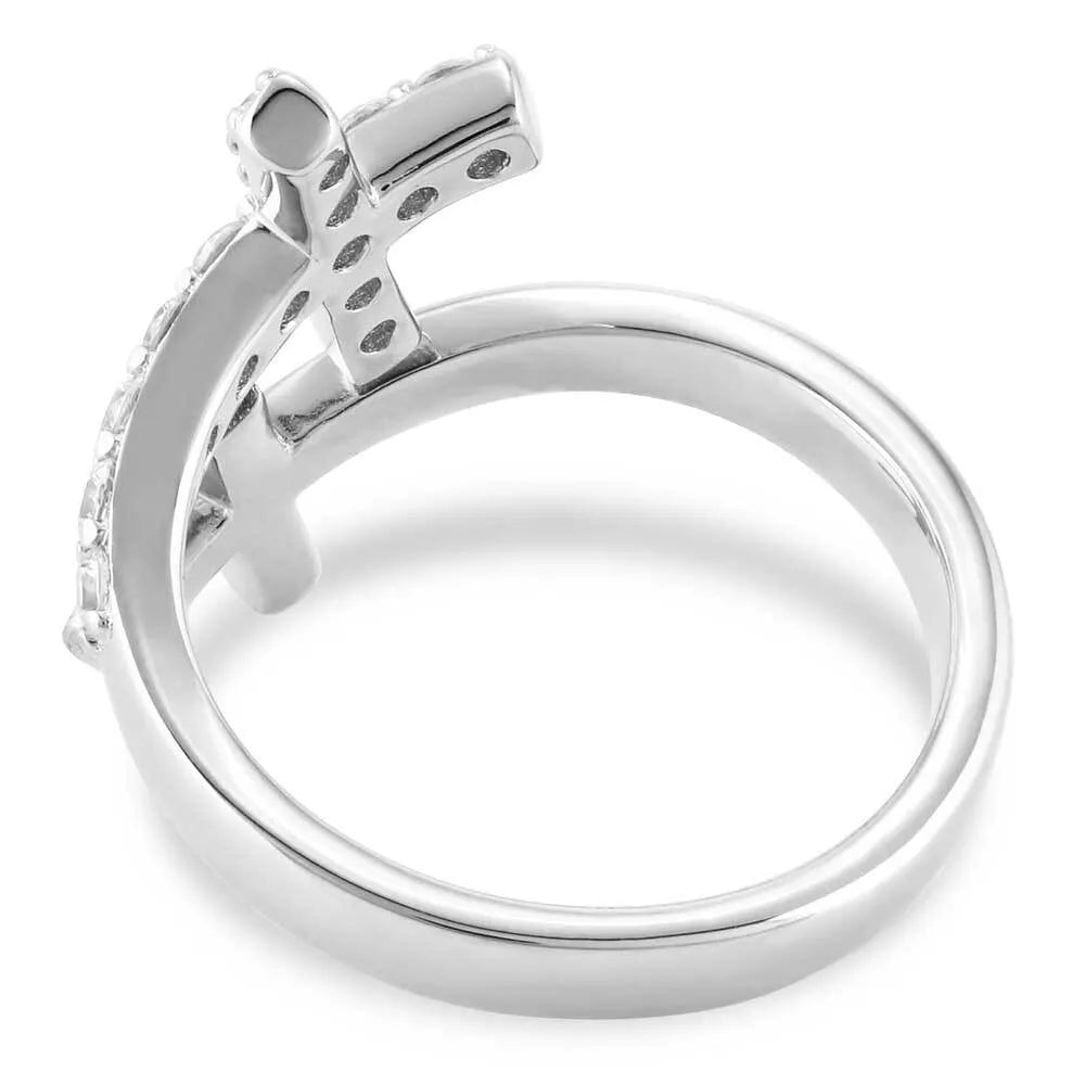 'Fearless Faith' Crystal Cross Ring