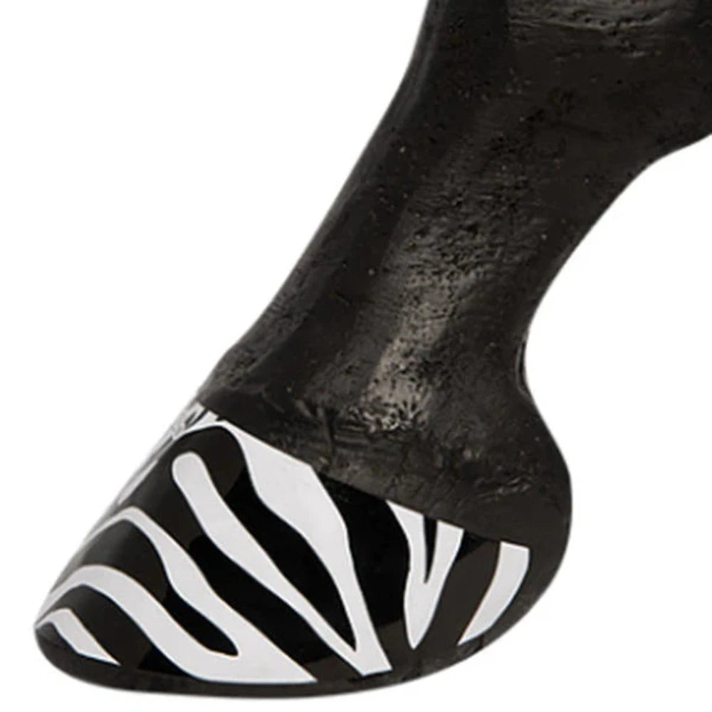 Set of 4 White Black Zebra Print Hoofies