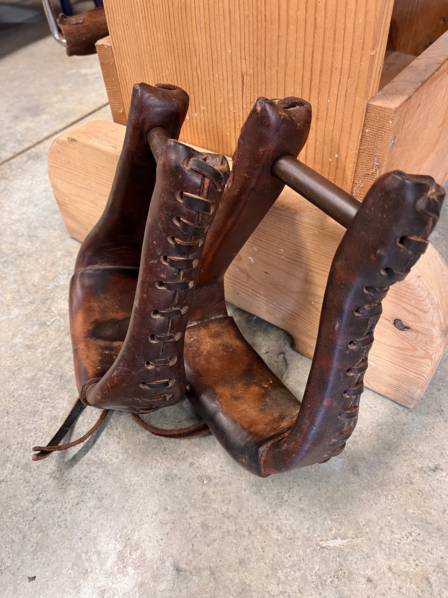 Used Leather Wrapped Stirrups