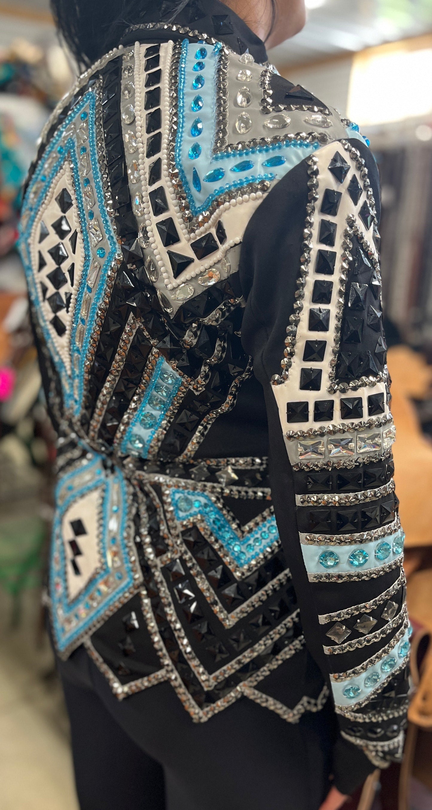 Royal Highness Blue & Black Show Jacket, Size Medium