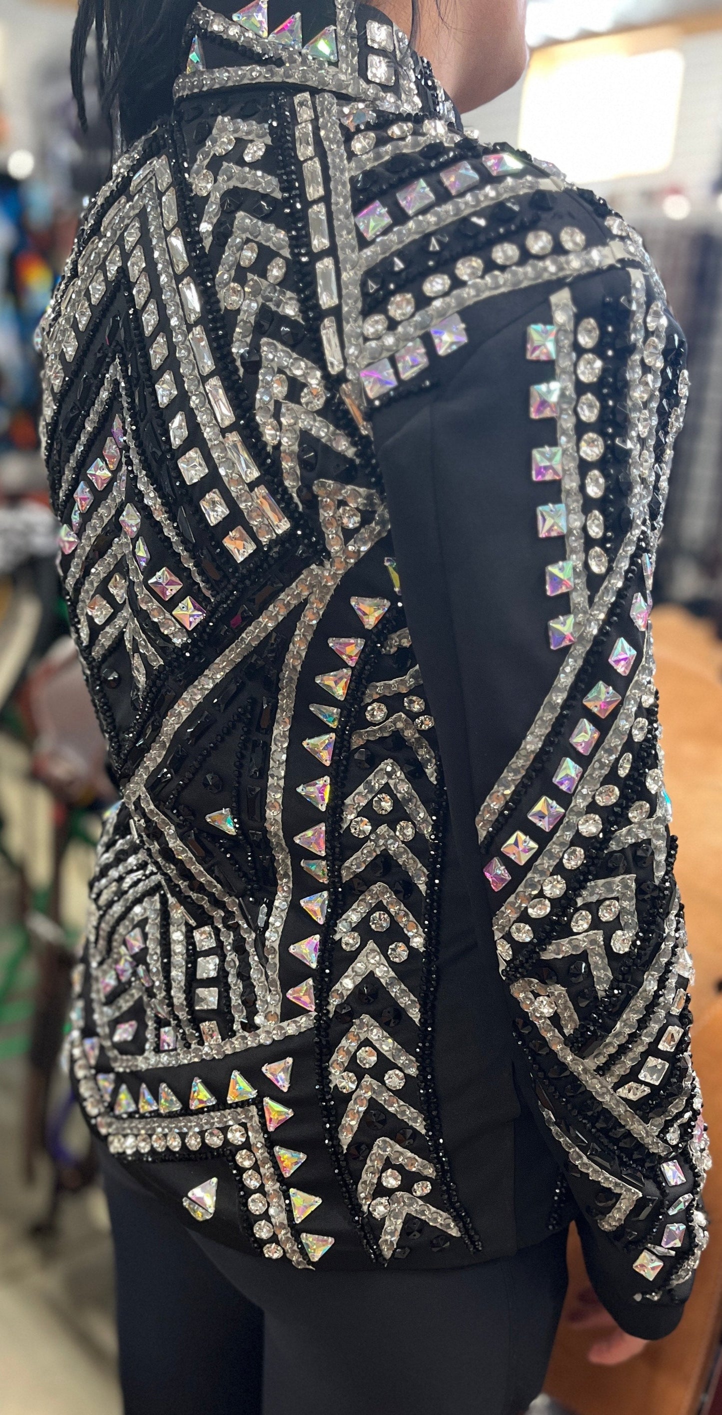 Royal Highness Black & Silver Show Jacket, Size Medium