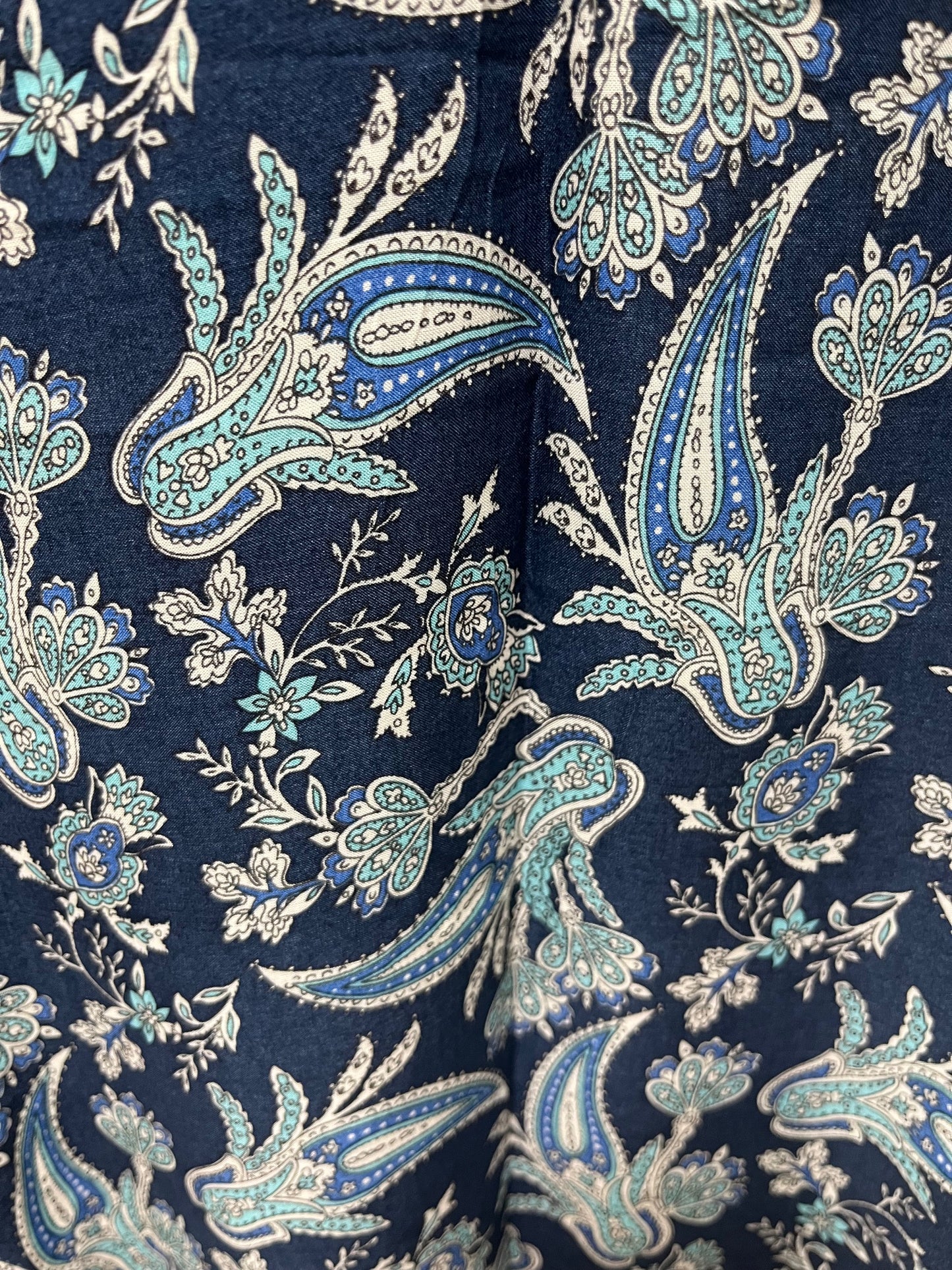 Women's Roper Blue Paisley Print Sleeveless Dress, Size Small