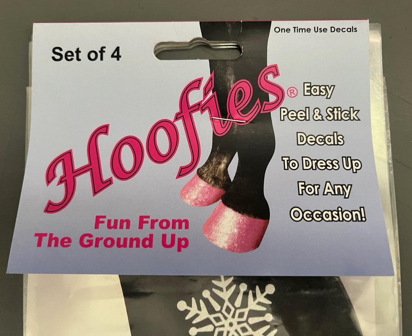 Set of 4 Black Hoofies w/ 3D Santa Claus