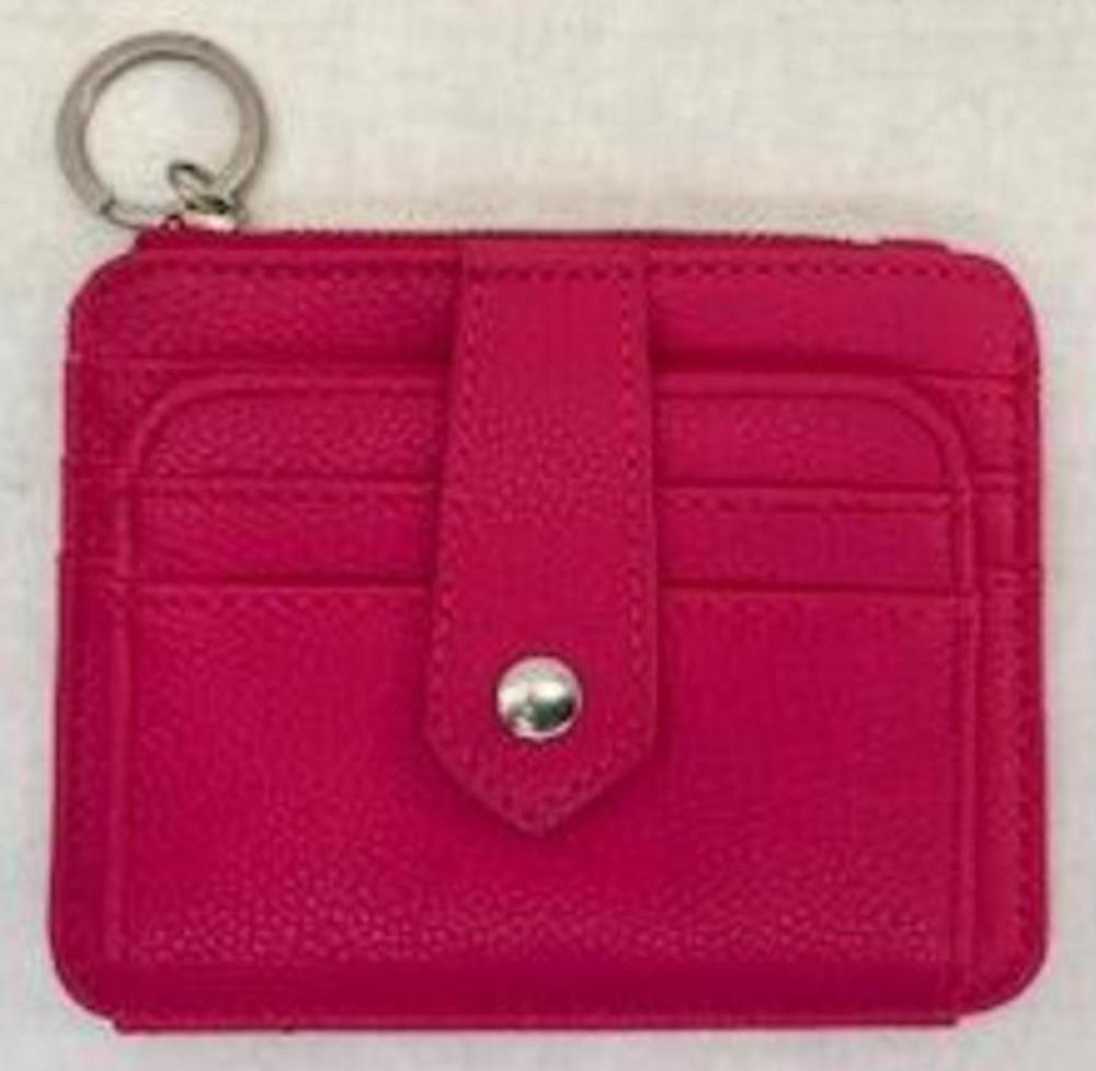 Women's Credit Card Case Wallet w/ Key Ring, 3 Colors