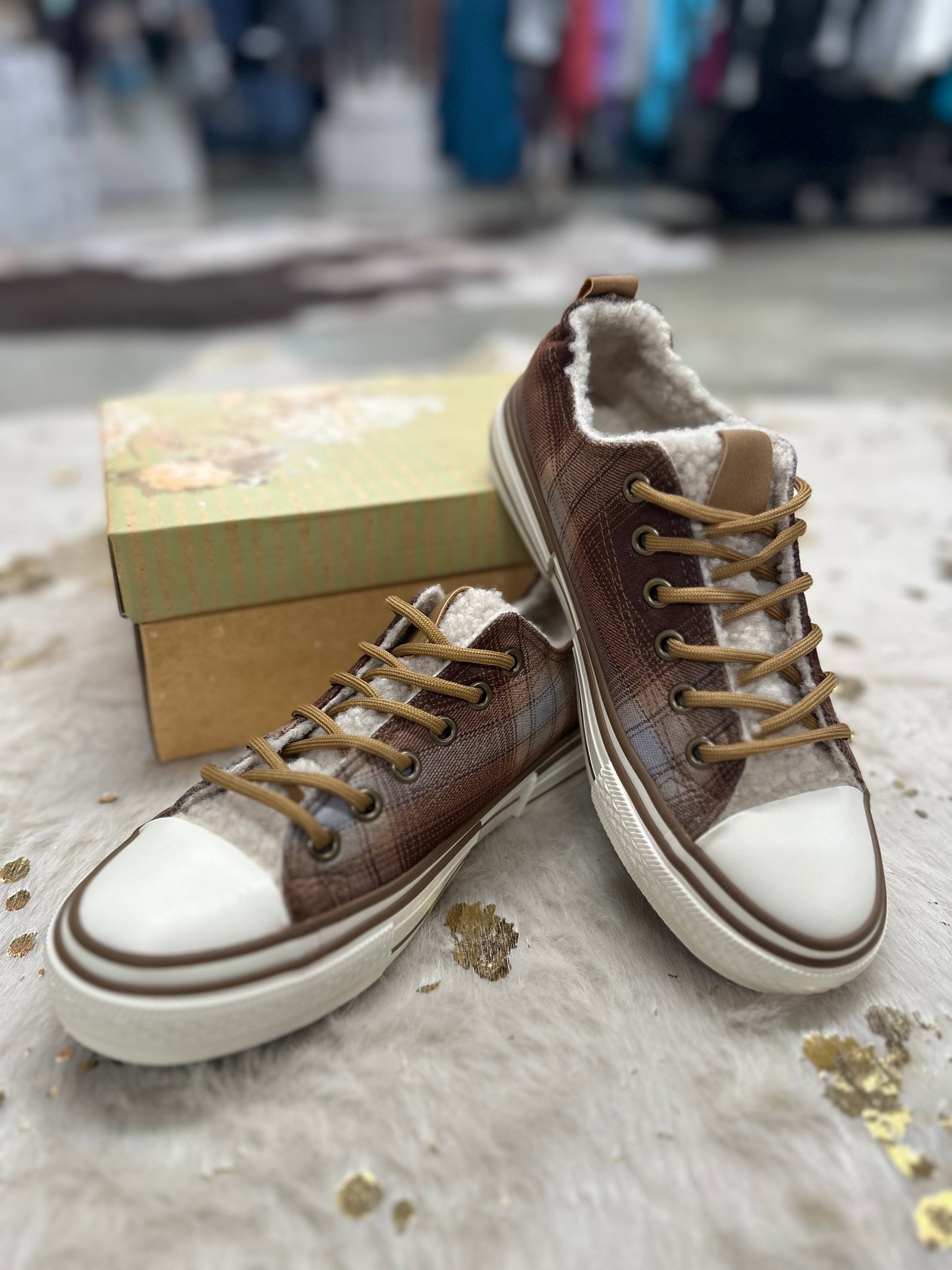 Women's Very G 'Soli' Plaid Fleece Lined Shoes