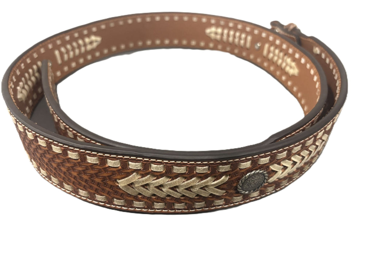 Nacona Basketweave w/ Conchos Belt 46"