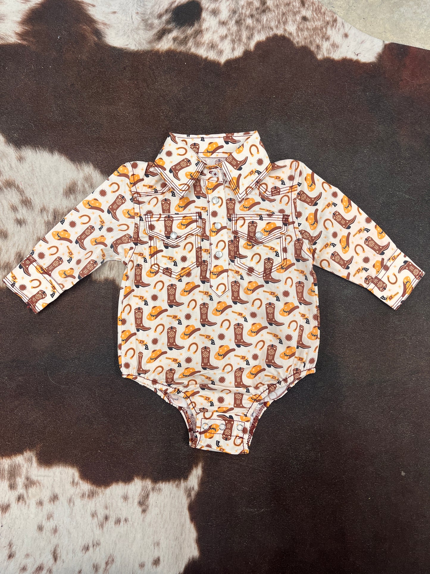 MontanaCo Infant Boy's Western Print Onesie