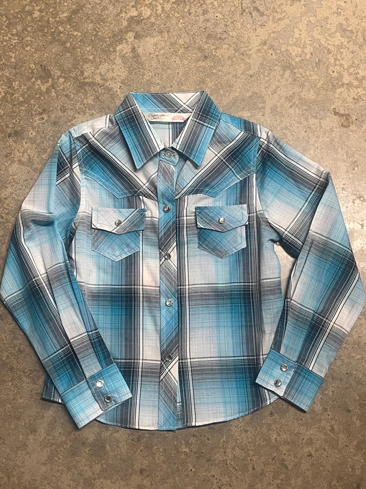 Cumberland Outfitters Youth Girl's Turquoise Shirt Small