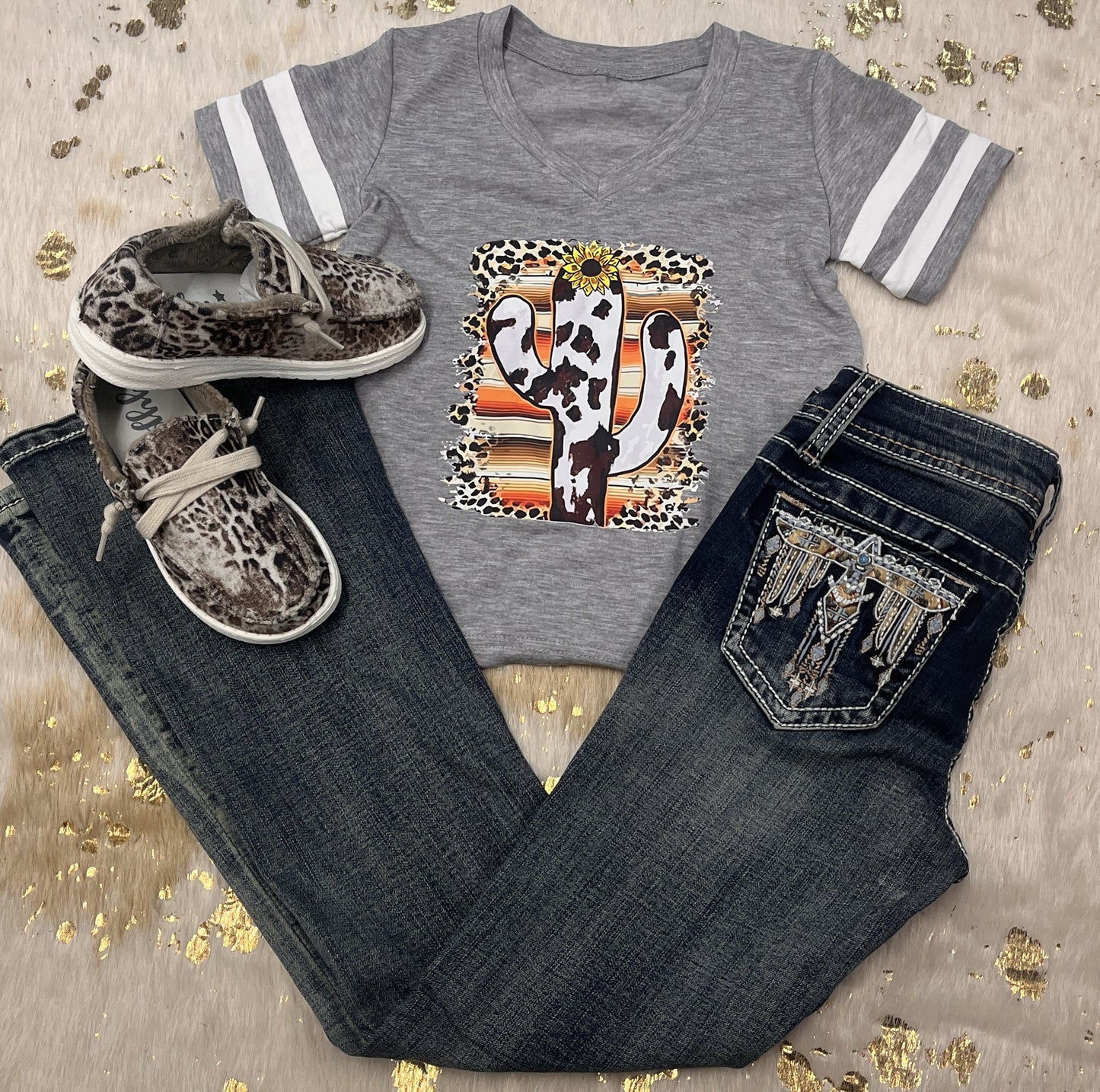 Girl's Grace in La Leopard Eagle Boot Cut Jeans