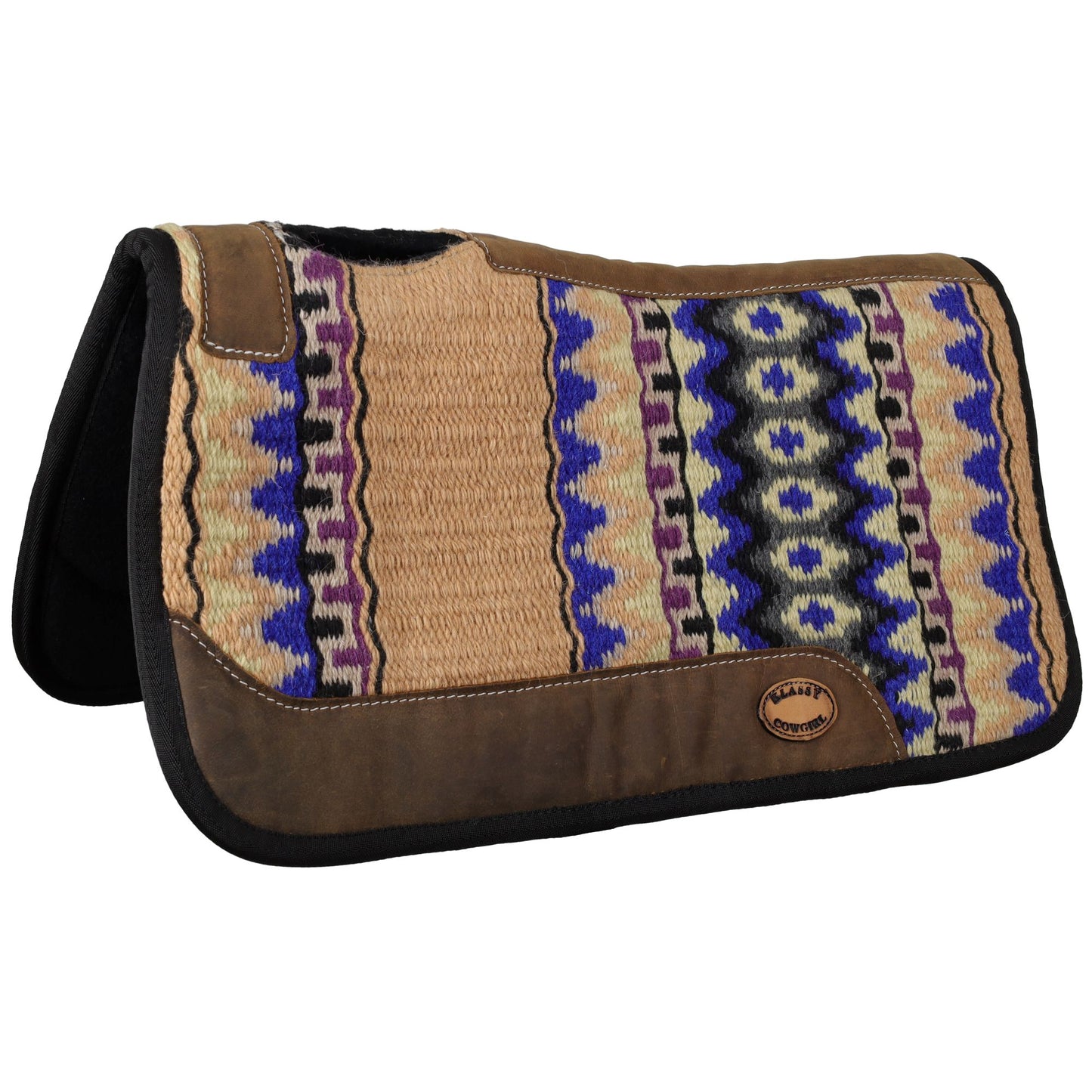 Klassy Cowgirl 28" x 30" Desert Blue Saddle Pad with Felt Bottom