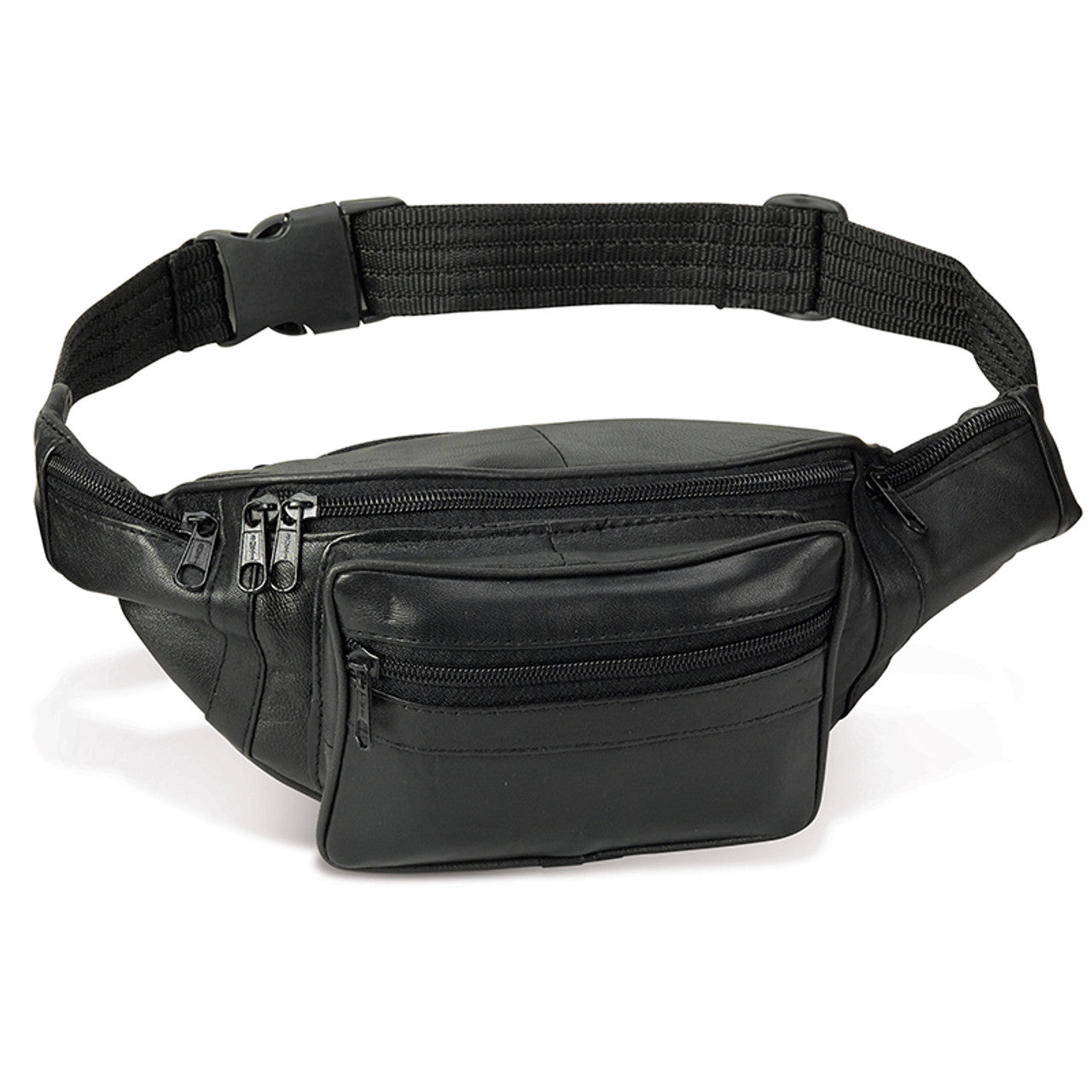 Black Leather Fanny Pack Midsize