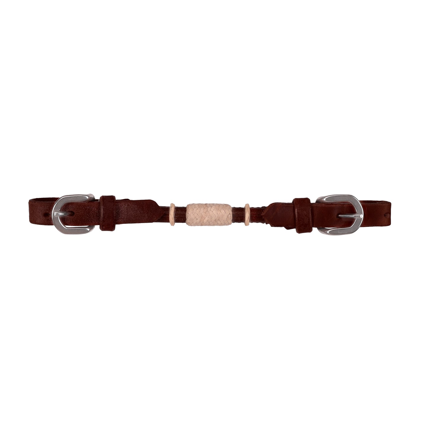 Argentina Cow Leather Rolled Curb Strap Rawhide - Latigo