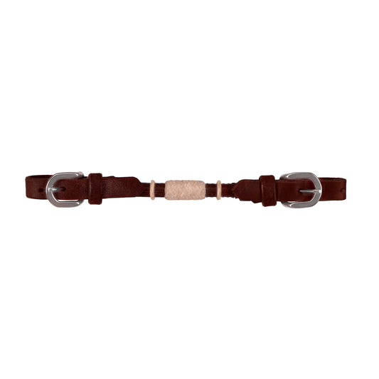 Argentina Cow Leather Rolled Curb Strap Rawhide - Latigo