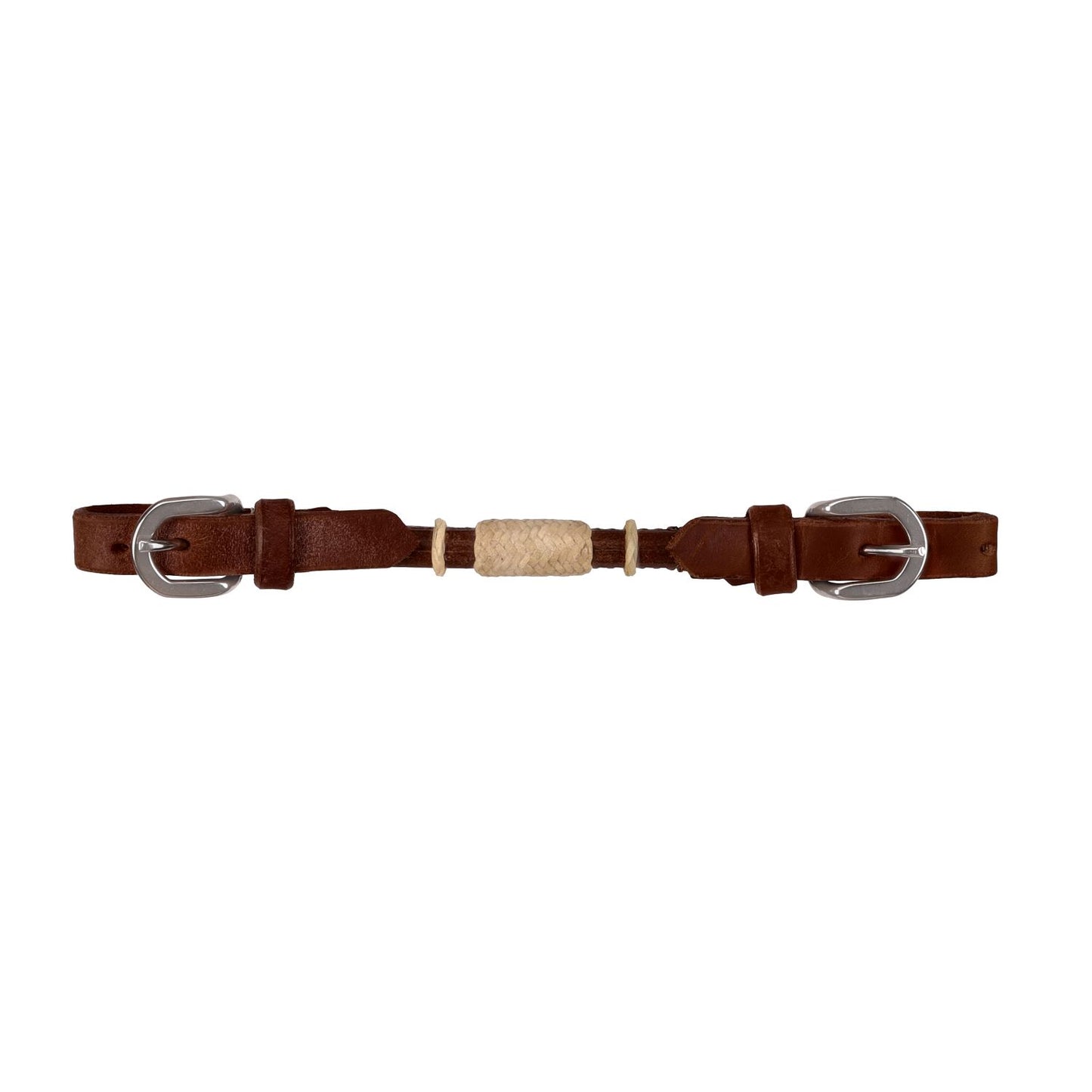 Argentina Cow Leather Rolled Curb Strap Rawhide - Oily Brown
