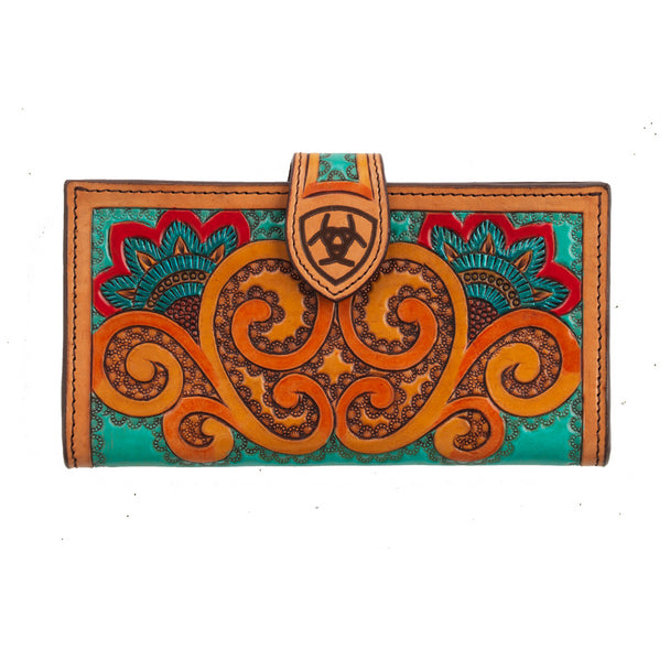 ARIAT PAISLEY HAND TOOLED WALLET