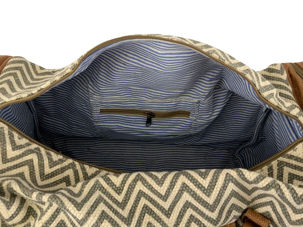 Klassy Cowgirl Chevron Upcycled Weekender Duffle Bag
