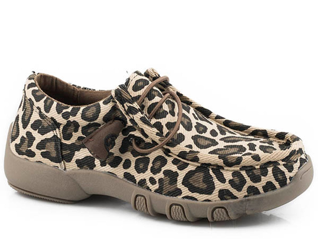 Youth kids Tan Leopard Moccasin Comfort Shoes
