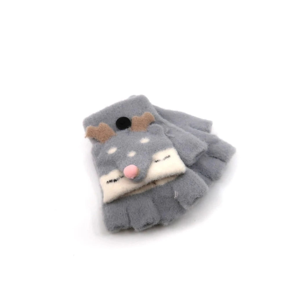 Kids Deer Knitted Gloves Mittens