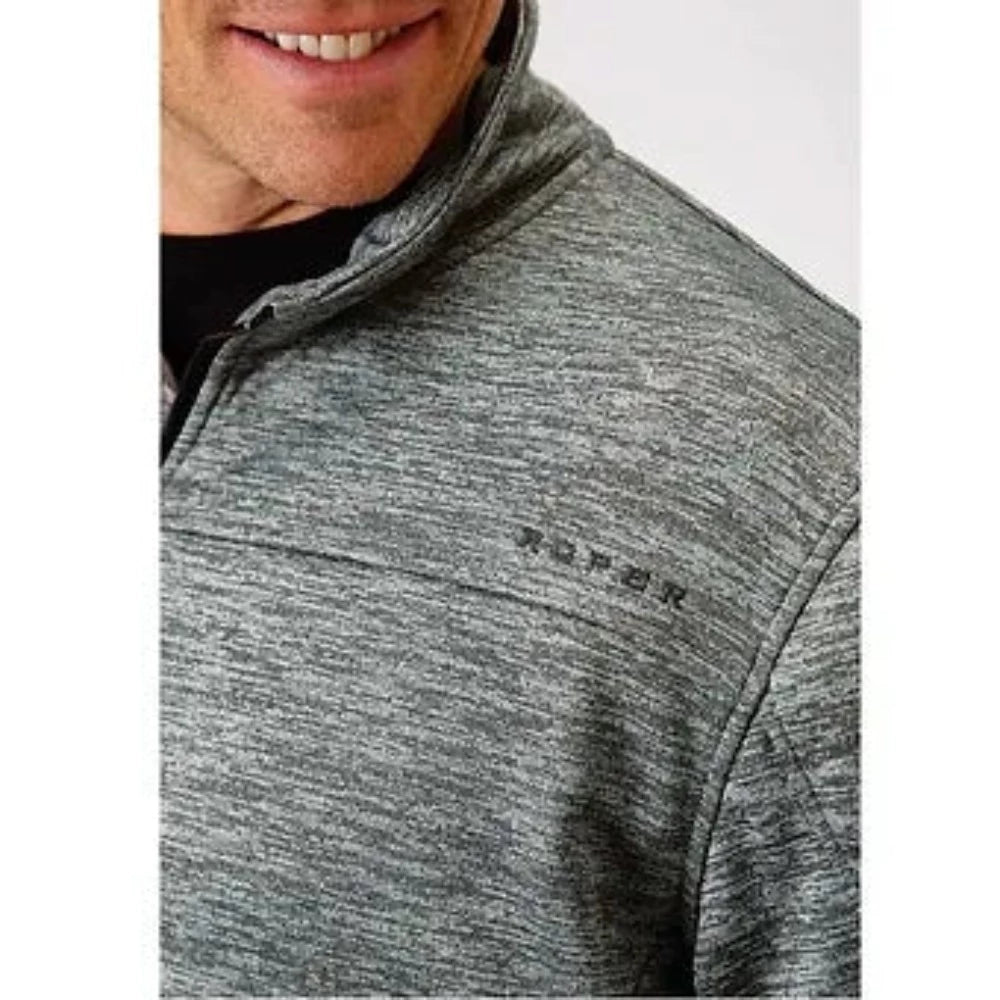 Roper Men's Speckled Gray Fleece Front Zip Jacket