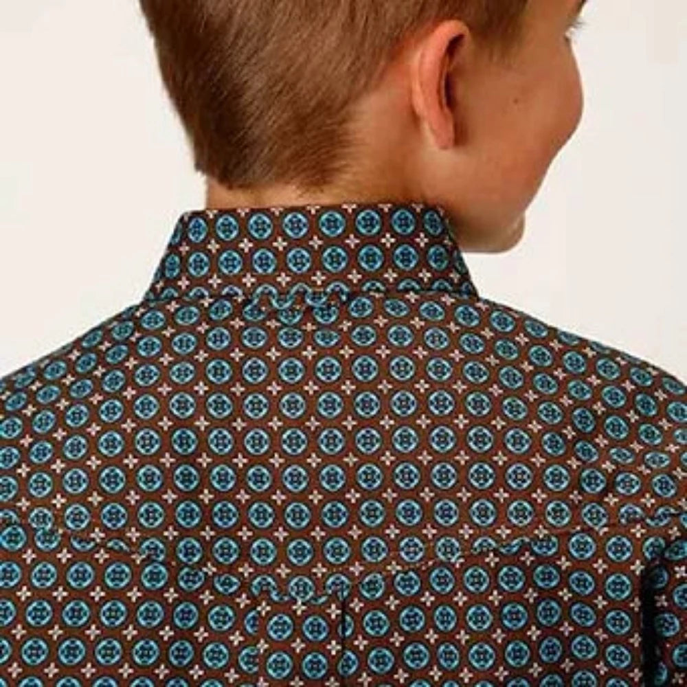 Roper Boy's Long Sleeve Country Foulard Western Shirt