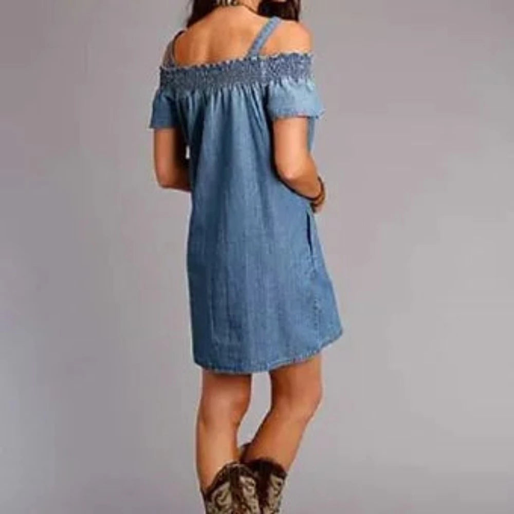 Stetson Women's Denim Off Shoulder Dress