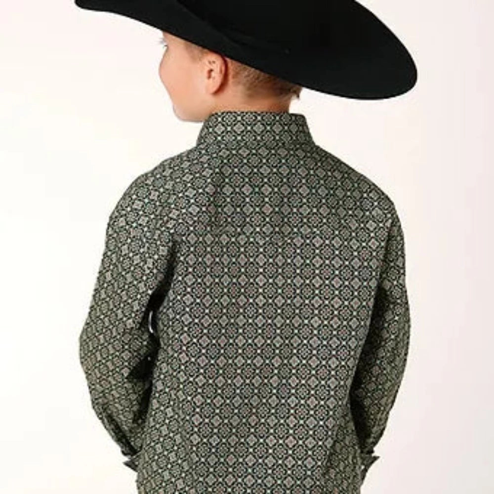 Boy's Roper Forest Foulard Print Western Shirt