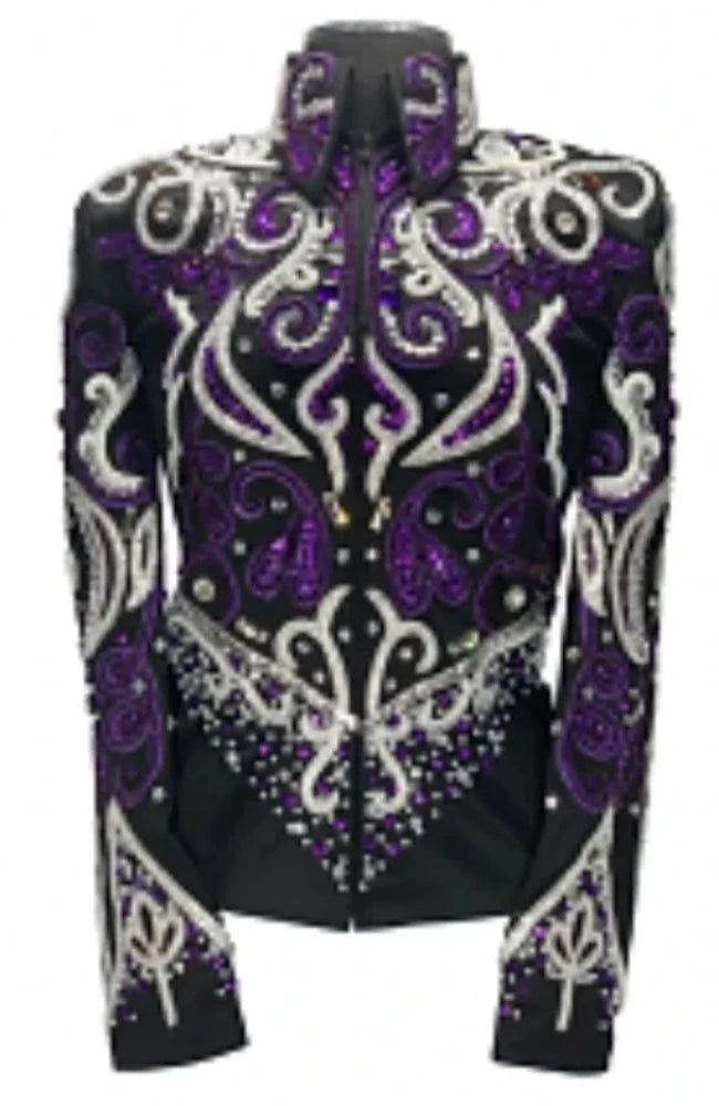 Royal Highness Purple & Black Show Jacket, Size Large AS IS