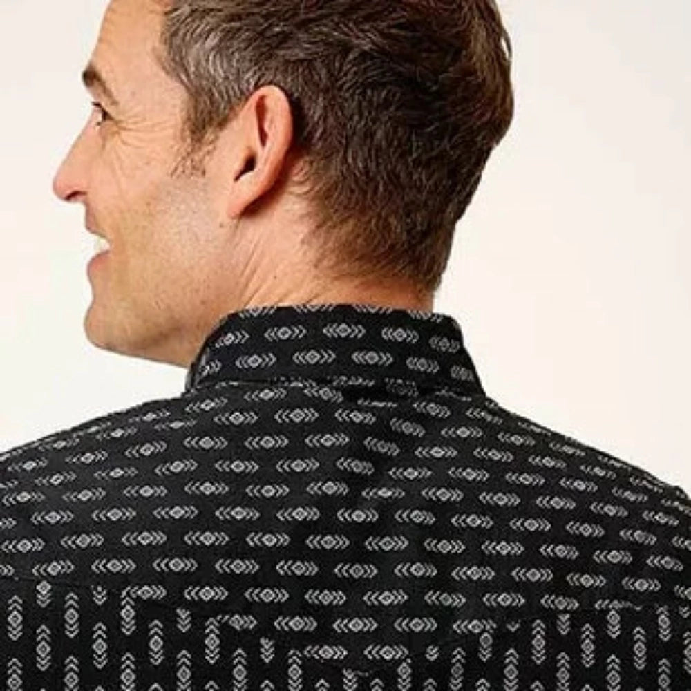 Roper Men's Black Arrow Diamonds Long Sleeve Western Shirt