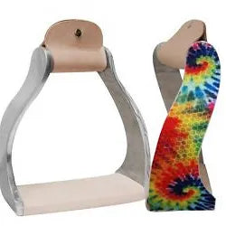 Tie Dye Twisted Angled Aluminum Stirrups
