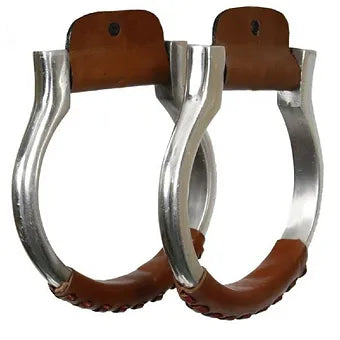 5" Wide Polished Aluminum Oxbow Stirrups 3" neck