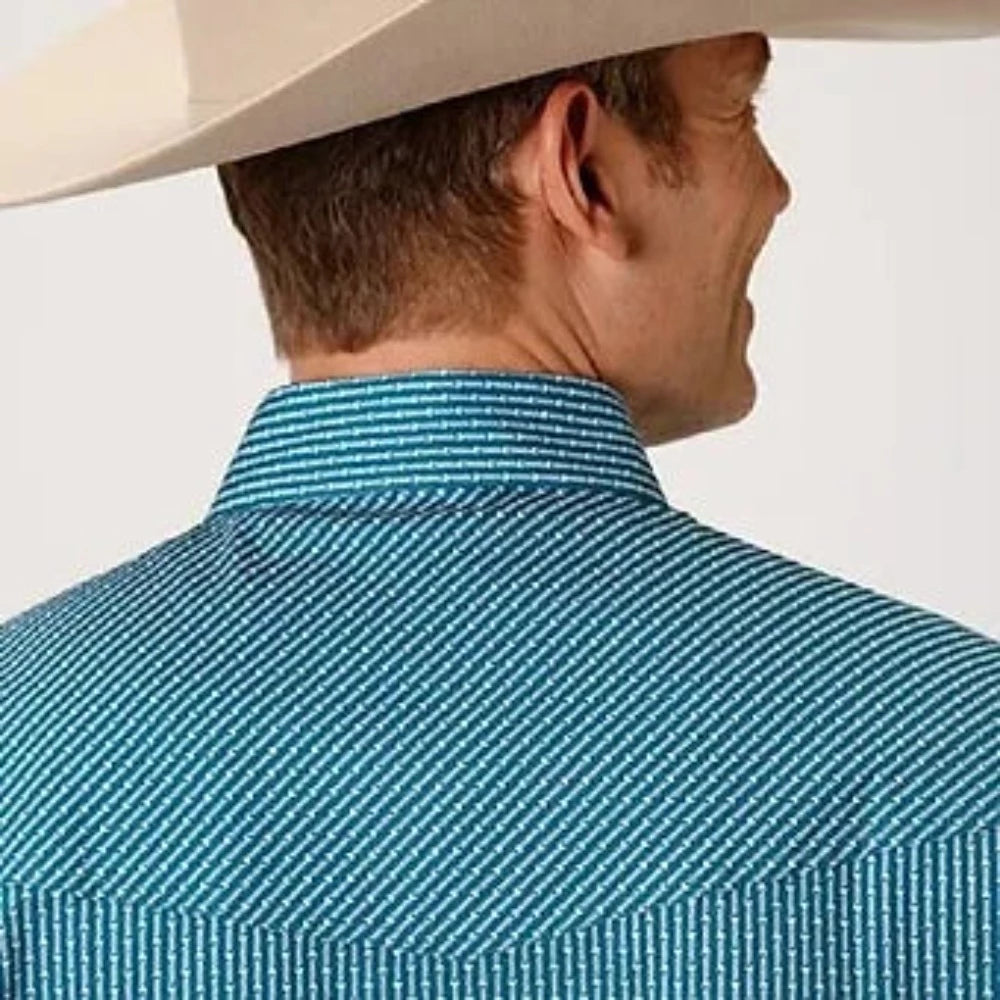 Roper Men's Teal & White Arrow Print Western Shirt