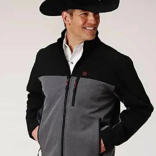 Roper Men's Black & gray Hi Tech Fleece Soft Shell Jacket