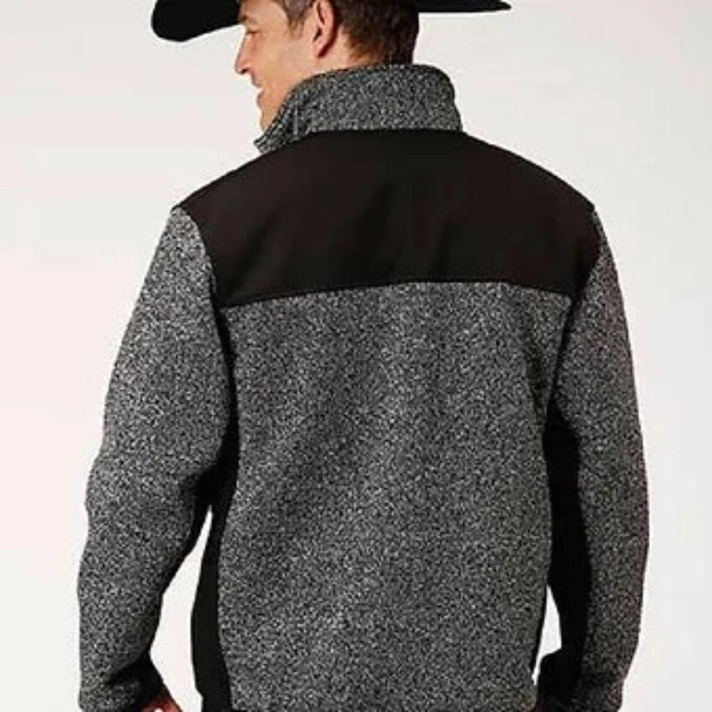 Roper Men's Gray & Black Sweater Zipper Jacket