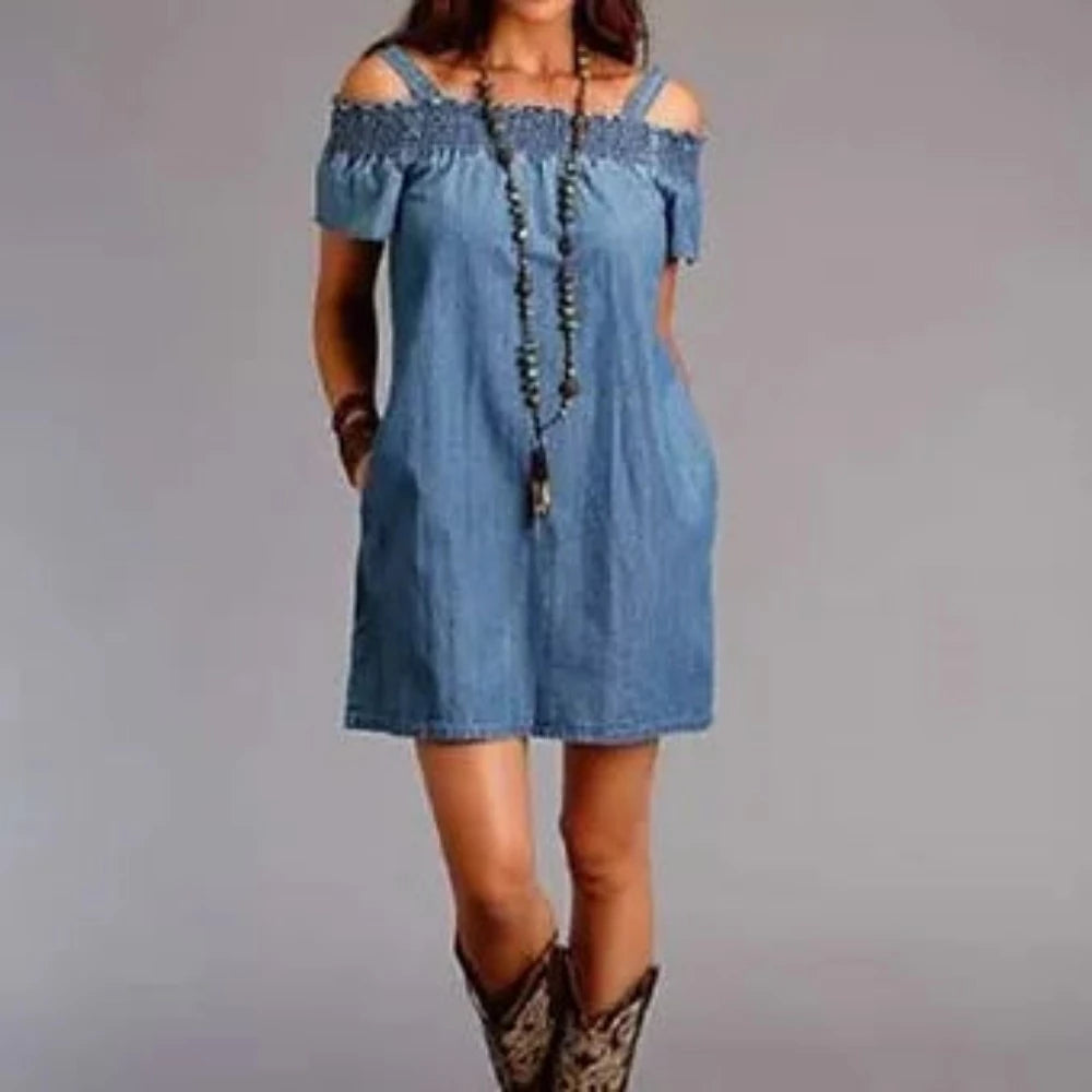 Stetson Women's Denim Off Shoulder Dress