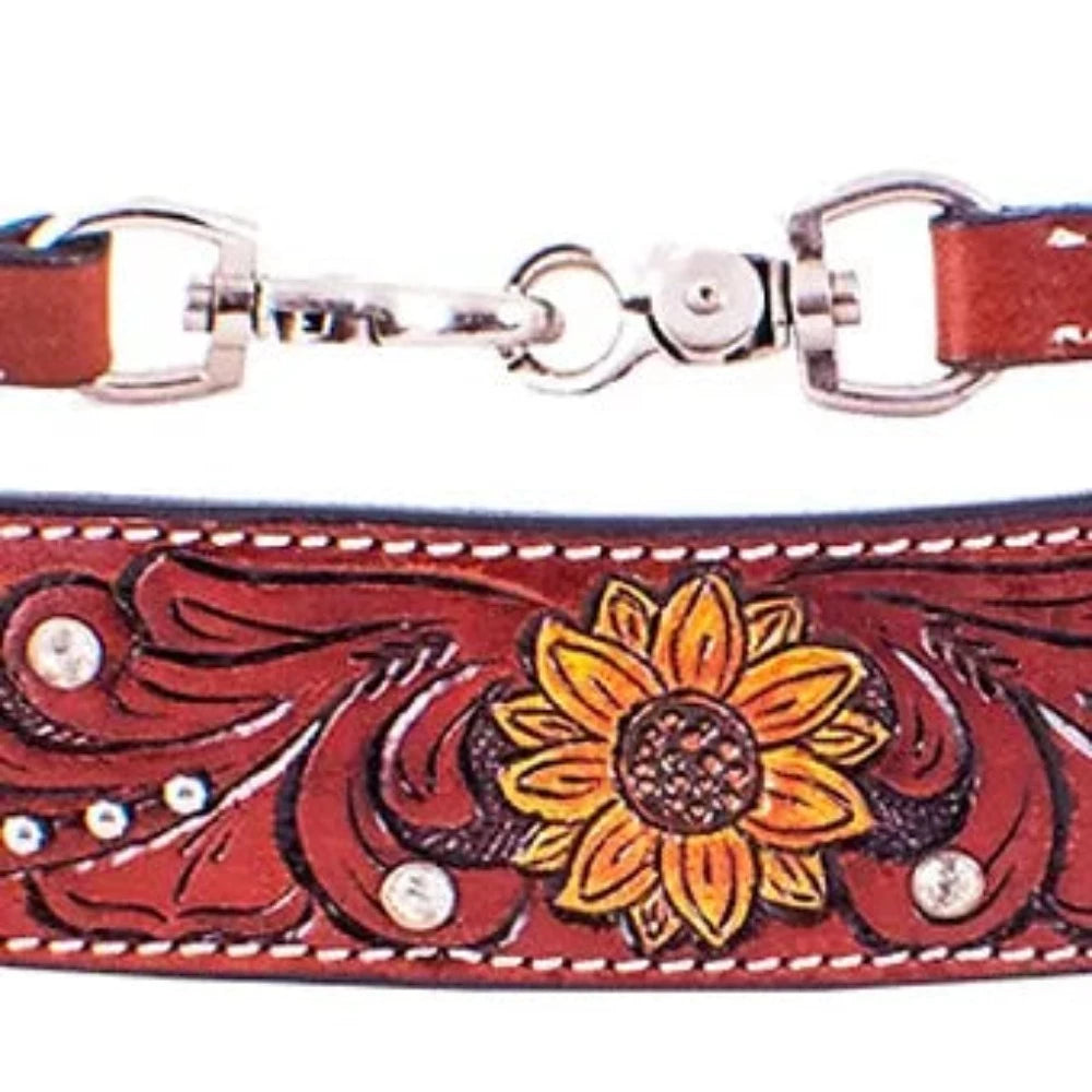 Sunflower Wither Strap w/ Floral tooling