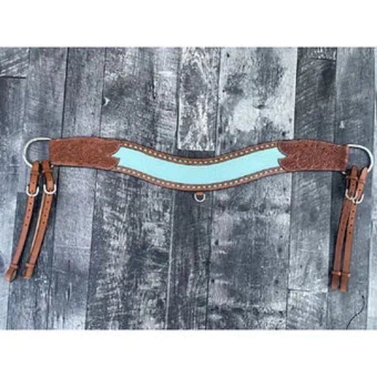 Schulz Equine Turquoise Gator Print Annie Oakley Floral Tripping Collar