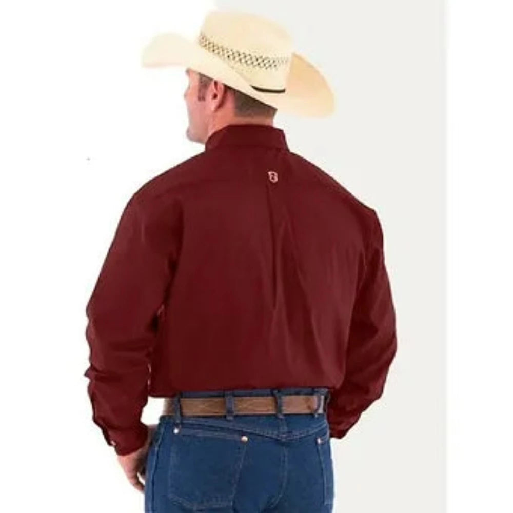 Men's Noble Outfitters Solid Burgundy Western Shirt