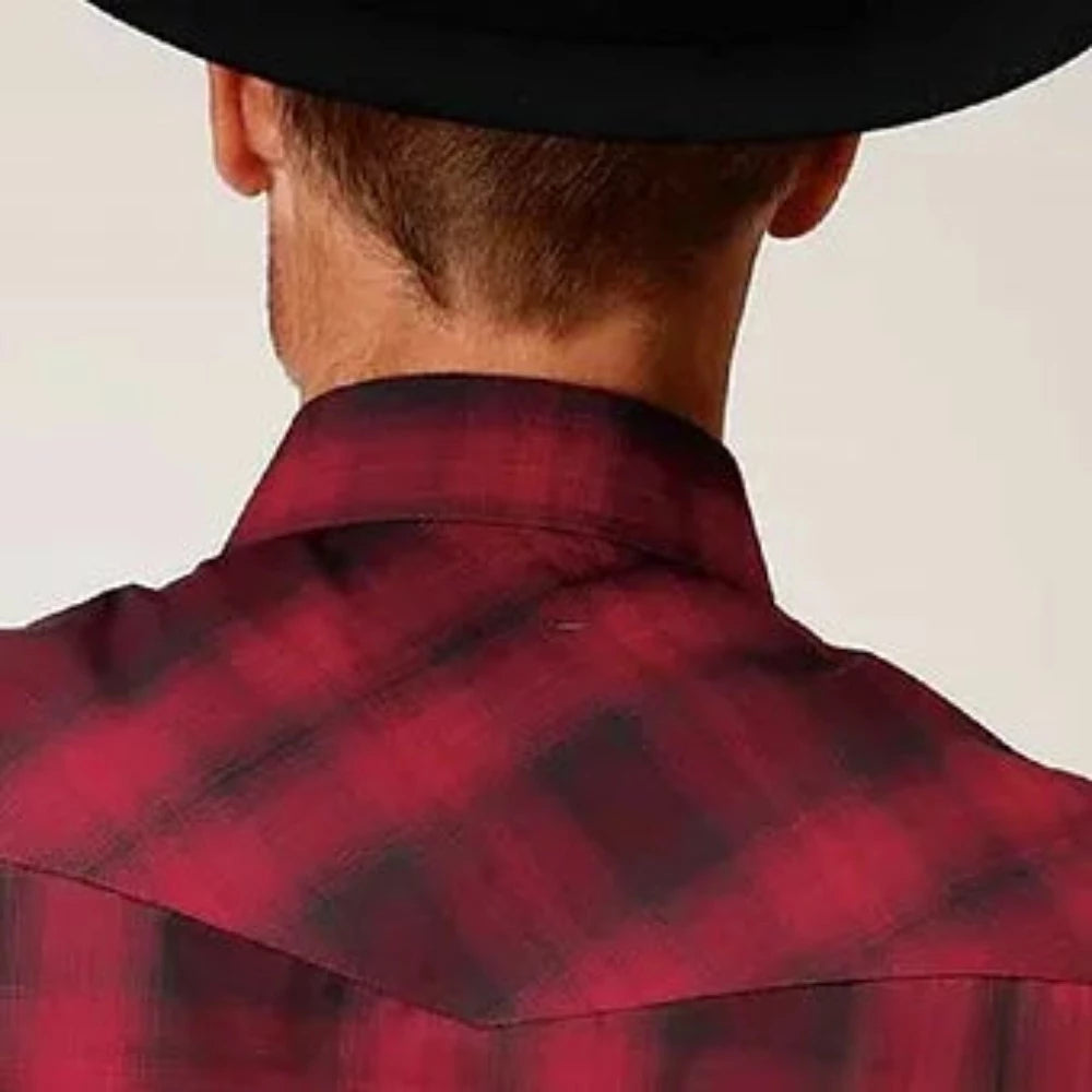 Men's Roper Red & Charcoal Ombre Western Shirt