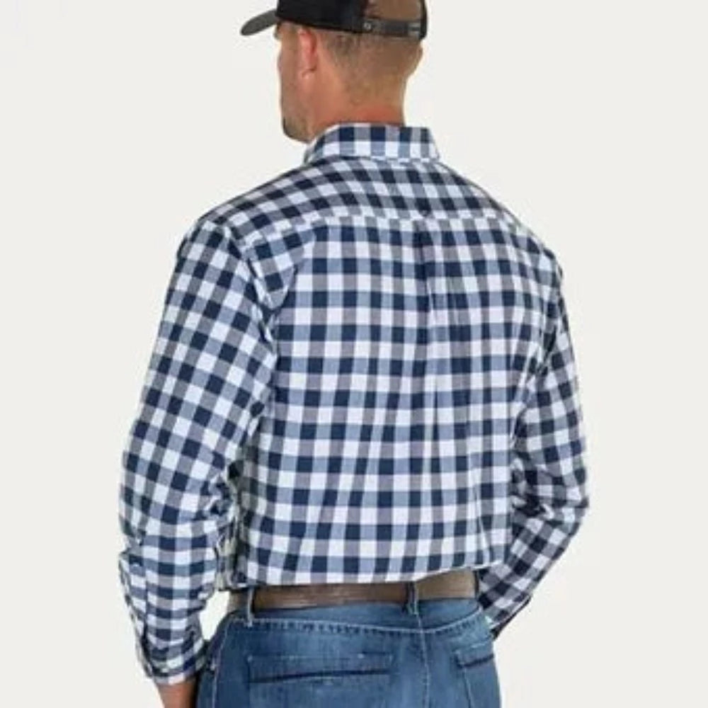 Men's Noble Outfitters Navy/Blue/White Plaid Western Shirt