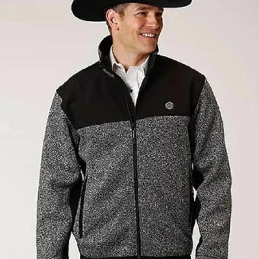 Roper Men's Gray & Black Sweater Zipper Jacket